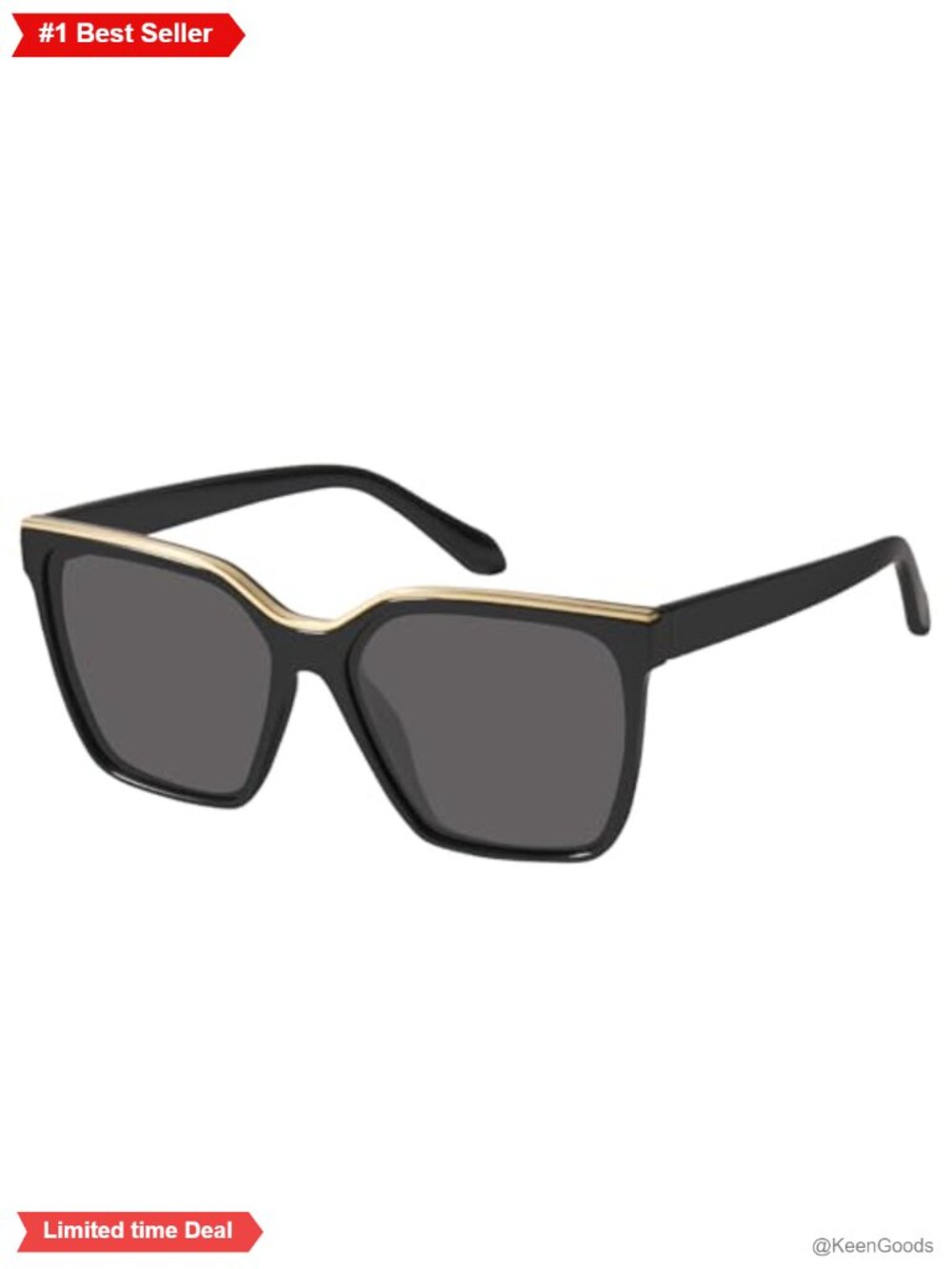 Oversized Square Polarized Sunglasses UV400 Full-Frame Lightweight